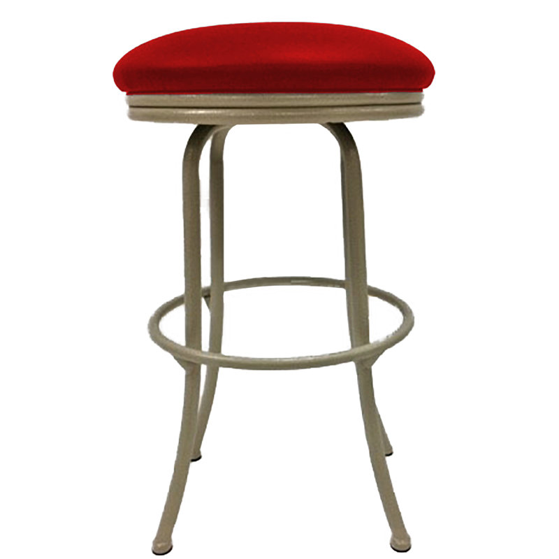 Swivel Upholstered Counter Stool with Metal Frame, Fire Red, Beige, Counter Stool (26" Seat Height)