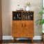 Armoire à boissons alcoolisées 31,5 "avec tablette réglable et rangement pour bouteilles de vin, armoire de salle à manger rustique pour la maison, ajustement du support en verre, rangement pour bouteilles spacieuses