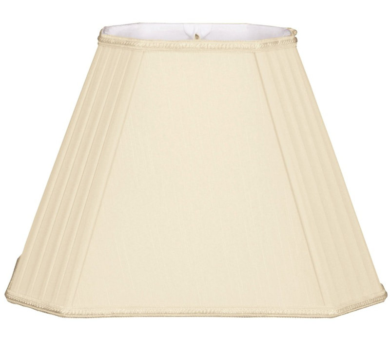 Abat-jour empire en soie / shantung empire (araignée), Beige, H 13 po x l 18 po x P 18 po