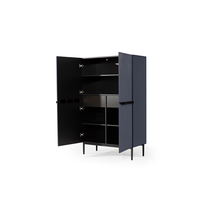 Alessja 2 Door Laminate Wardrobe, Wave blue/Black