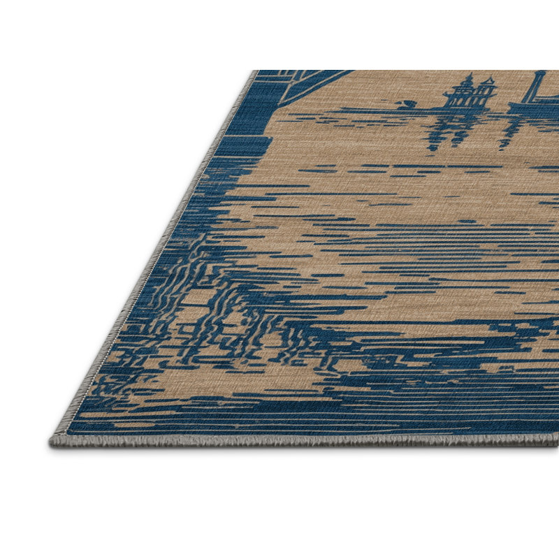 Machine Washable Art Deco Gray Area Rug, Rectangle 8' x 12'