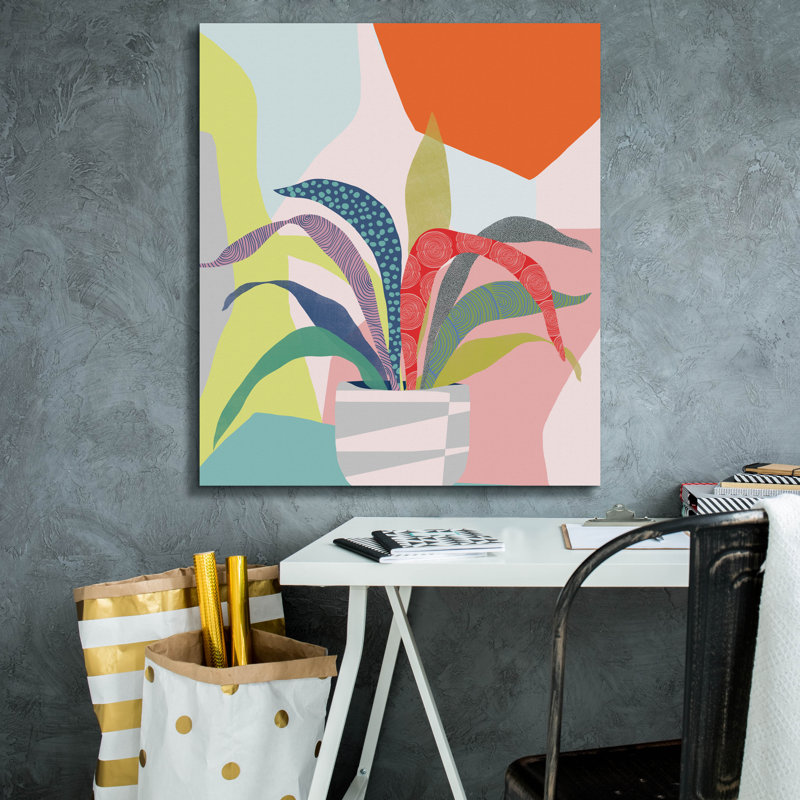 «Clown Plant» par Ioana Horvat, art mural sur toile, H 30 po x l 26 po x P 1,5 po