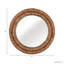 Miroir mural tissé à motif de feuilles de bananier pour salle de bain et coiffeuse - Grand décor décoratif pour table - 36 po, brun