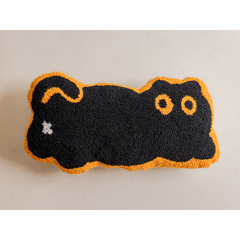 Coussin Jeorge, Noir / orange