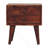 Solid Wood Mini Modern Bedside, 2-Drawers, Chestnut, Dark Brown