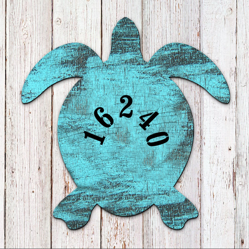 Plaque d’adresse murale sur 1 ligne Turtle House door, Oui