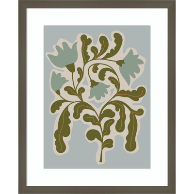 Expressive Abstract House Plant Blue Print