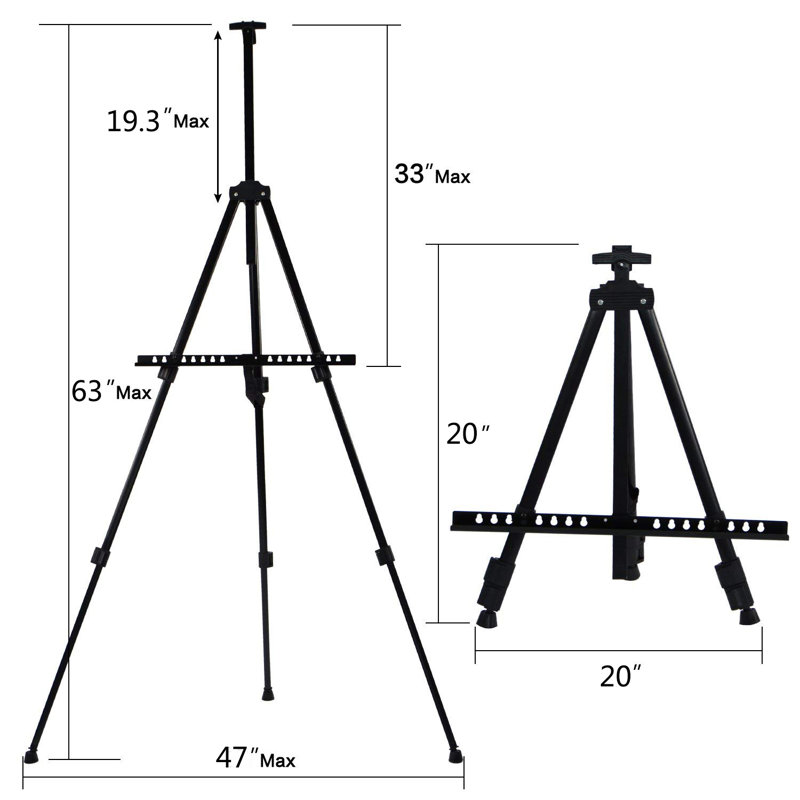 Blue Elephant Folding Adjustable Metal Tripod Easel