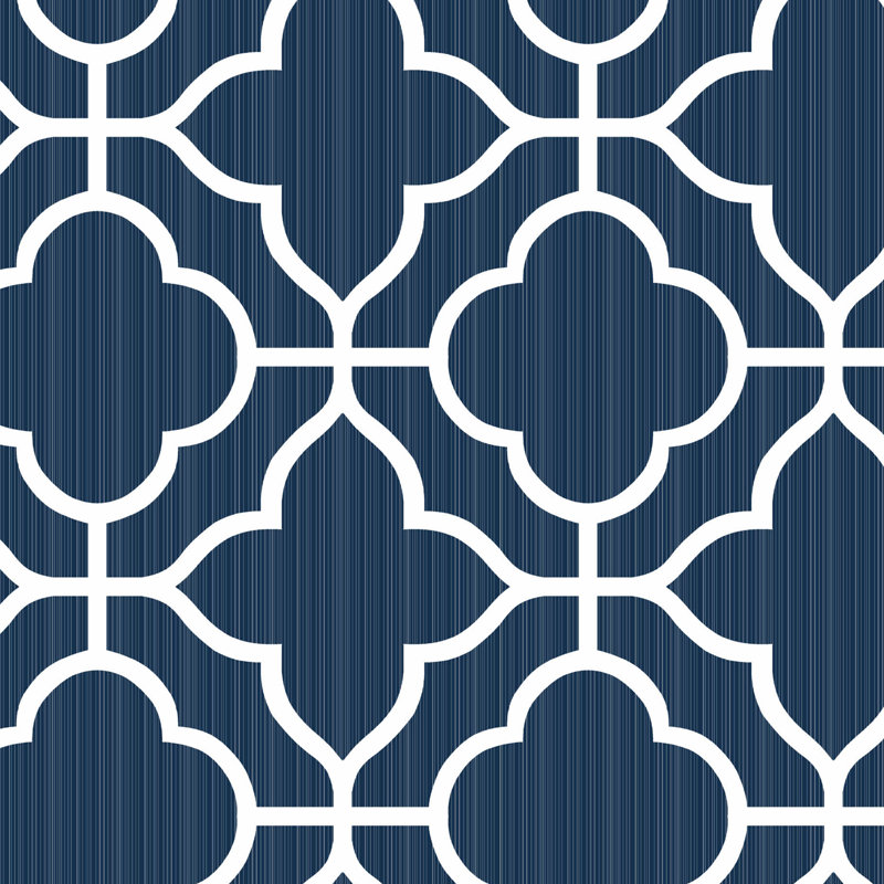 Outdoor Seat/Back Cushion, Blue Geometric