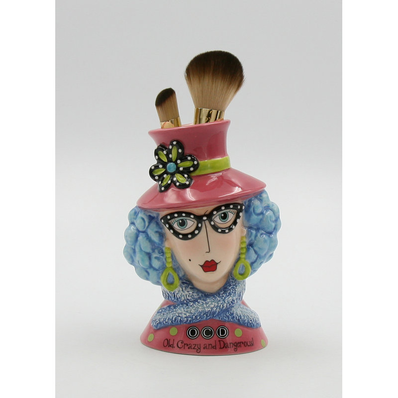 Ceramic Lady Makeup Brush Holder