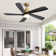 Sofucor 52" 5-Solid Blade Smart Modern Ceiling Fan with LED Light,Remote