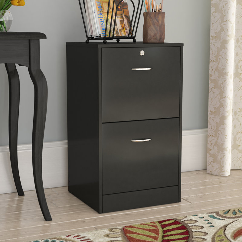 Ingleside 15.8'' Wide 2 -Drawer Solid Wood File Cabinet, Black