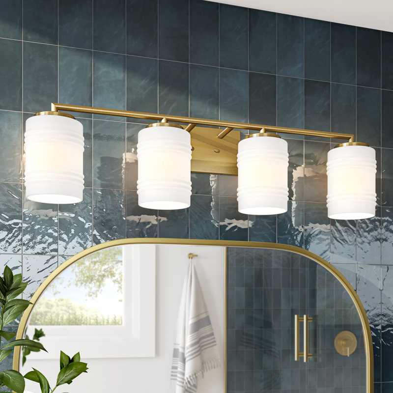 Éclairage de salle de bain 4 lumières à intensité variable Madison-Kate, Or brossé