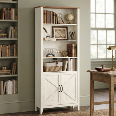 Bibliothèque rustique à 4 niveaux avec armoire Burnham