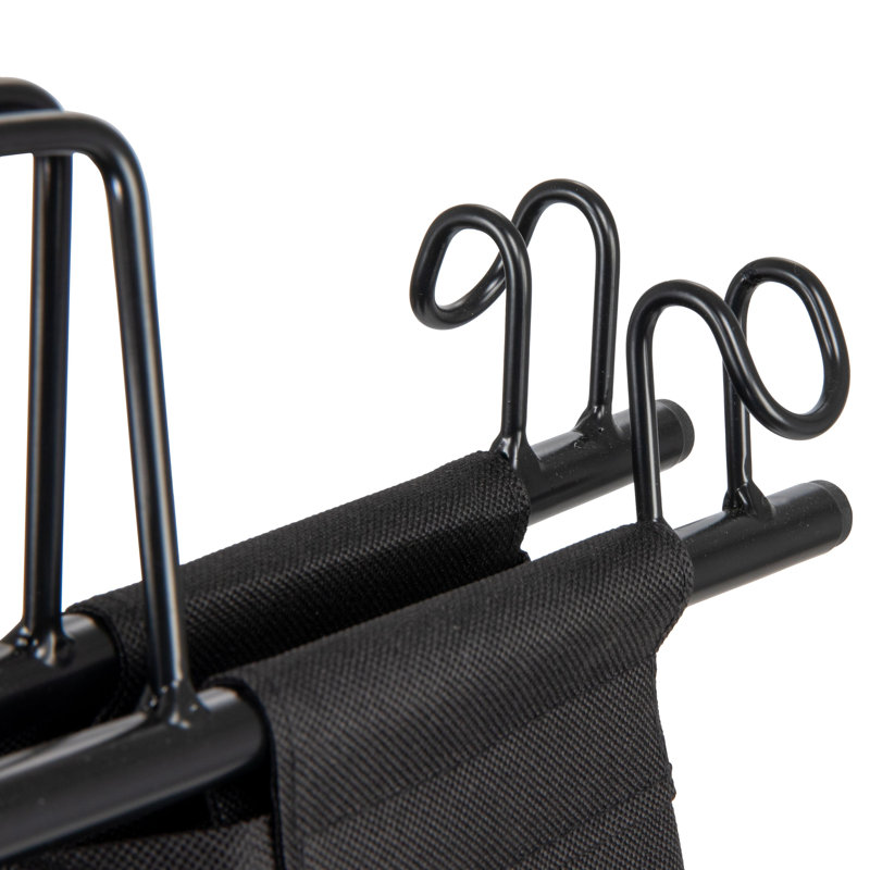 Heavy Duty Black Canvas Rolling Laundry Hamper with Foldable Frame