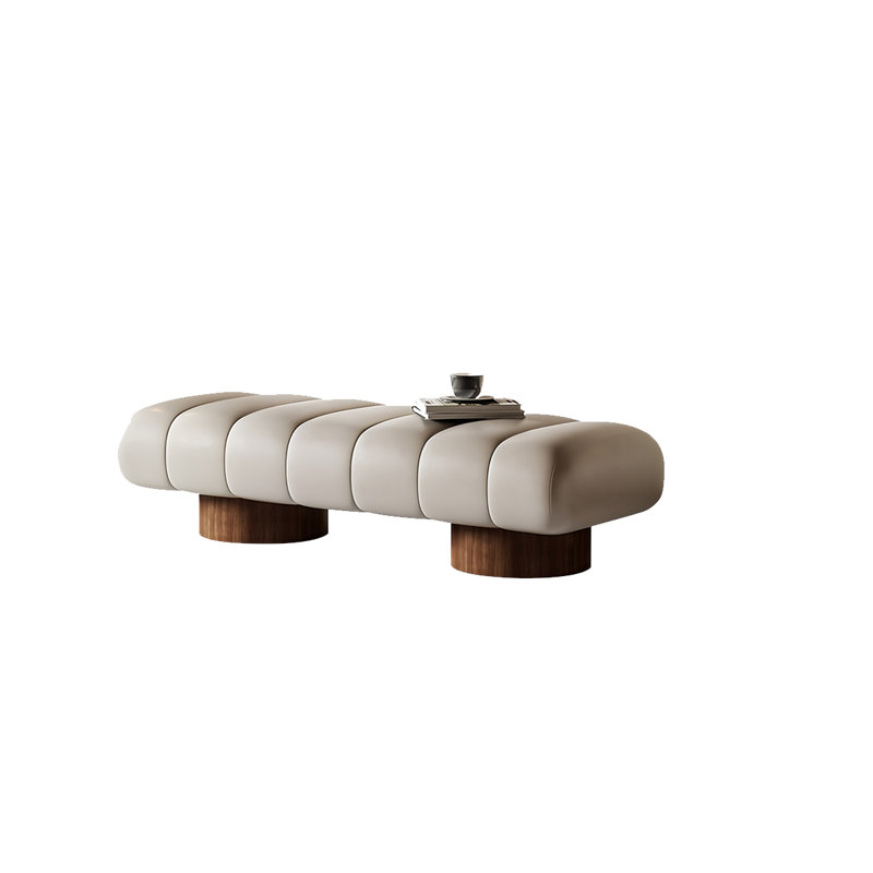 Banc rembourré en cuir Safron Match, H 16,53 po x l 59,05 po x P 18,89 po