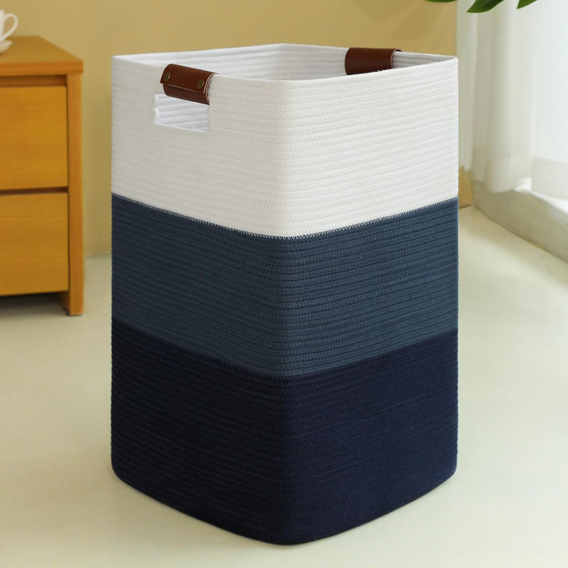 Extra Large Laundry Hamper Basket With Handles - 96L Woven Cotton Storage Organizer For Clothes, Blankets, Pillows, Toys - Sturdy & Stylish Home Decor