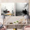 «Grey Lonely Vessel Boating I» - ensemble d'art mural sur toile bord de mer