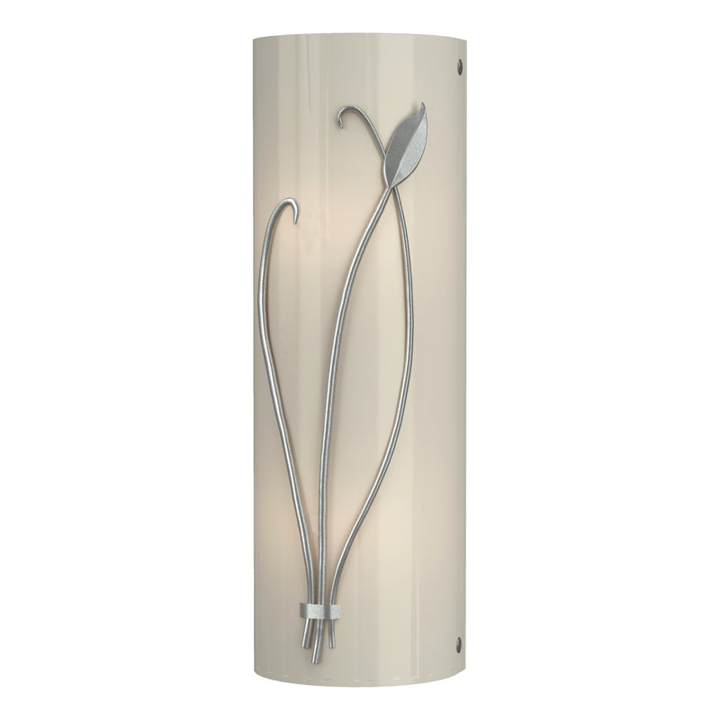 Leaf 2 - Light Flush Mounted Sconce, Ivory Art Glass, Vintage Platinum, Right