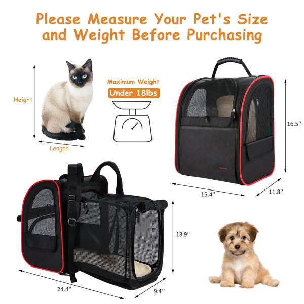 Tucker Murphy Pet Pet Carrier Backpack for Cats, Dogs and Small Animals, Portable Pet Travel Carrier, Super Ventilated Design, Airline Approved, Ideal