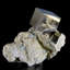 Double cristaux de pyrite cubiques sur mini-matricielle