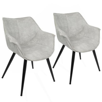 Wrangler Industrial Accent Chair In Light Grey By Lumisource - Set Of 2