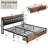 Upholstered Industrial Platform Bed With Charging Headboard & Storage Drawers-260959210