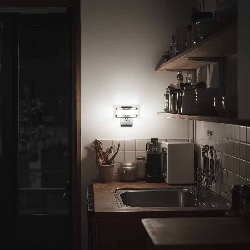 Plug In Night Light, 5000K Daylight, 2W, Wall Light Style, Sliding Dimmer, Light Sensor