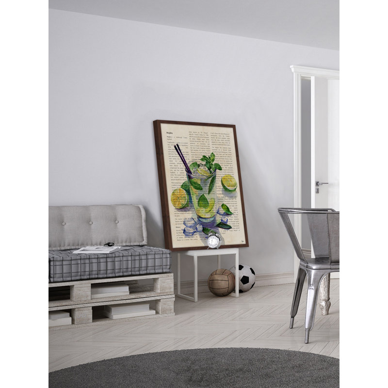 « mojito history », reproduction d’art encadrée, H 18 po x l 12 po x P 1,5 po