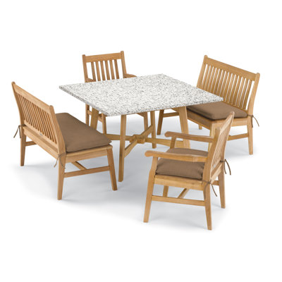 Ensemble repas 5 pièces avec coussins Natural Hammond