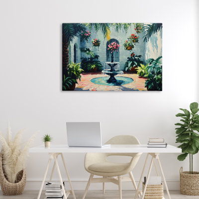 Fontaine florale sur toile, par Franklyn Gregory