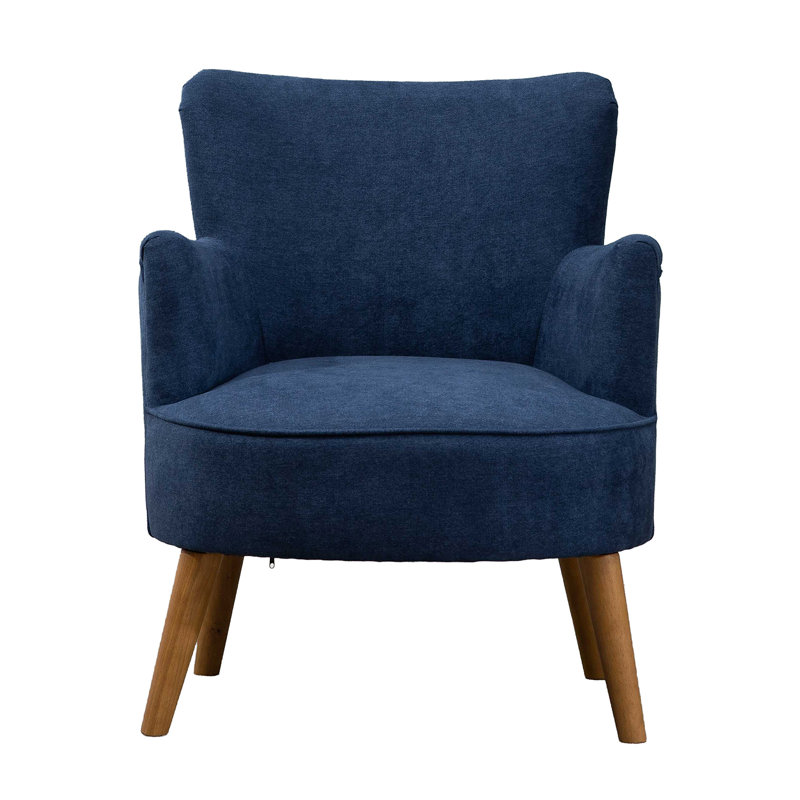 Acevedo Upholstered Plain Weave / Muslin Armchair, Blue