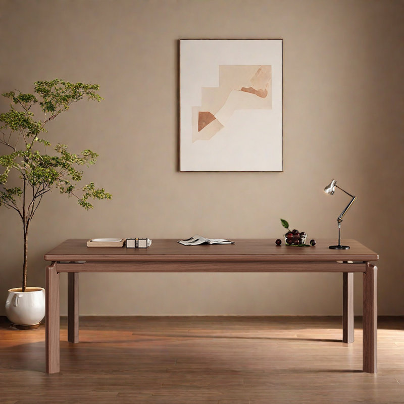 Table de salle à manger moderne en bois massif., Brun, H 29,53 po x L 62,99 po x l 31,5 po