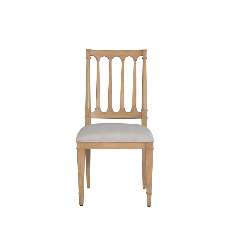 Mathis Wood Sculpted Back Dining Side ChaiRr, Rustic French Oak
