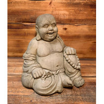 Quiet Little Buddha Garden Statue - Polyresin - Brown - Medium