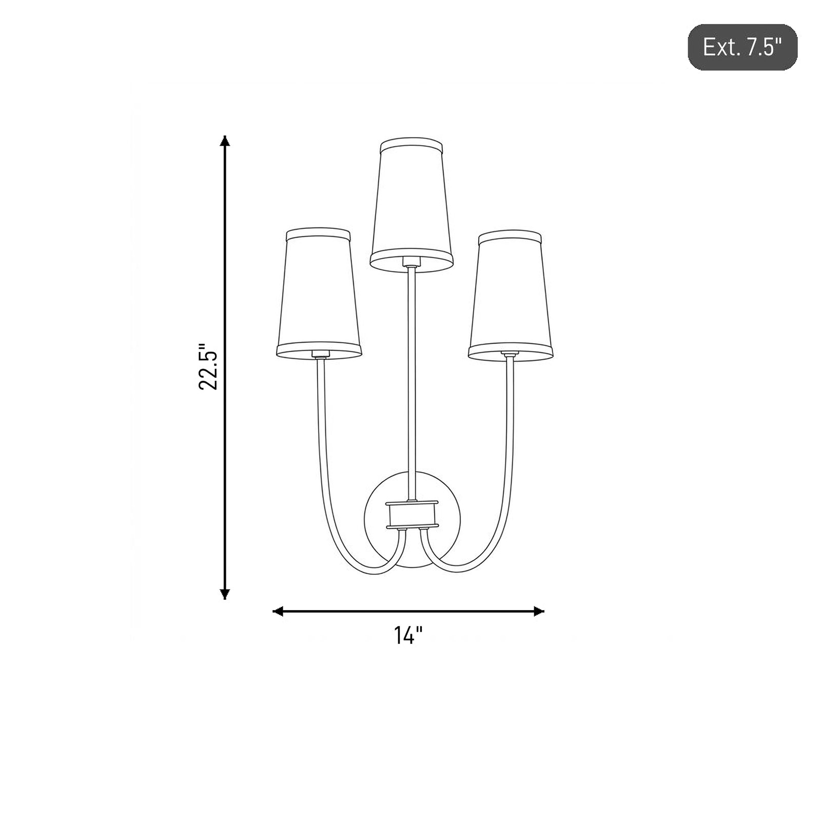 Revel 3-Light Dimmable Wall Sconce