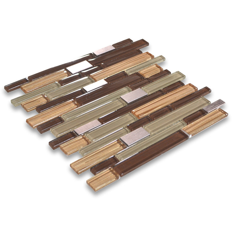 12 in. x 12 in. Linear Polished Marble Tile