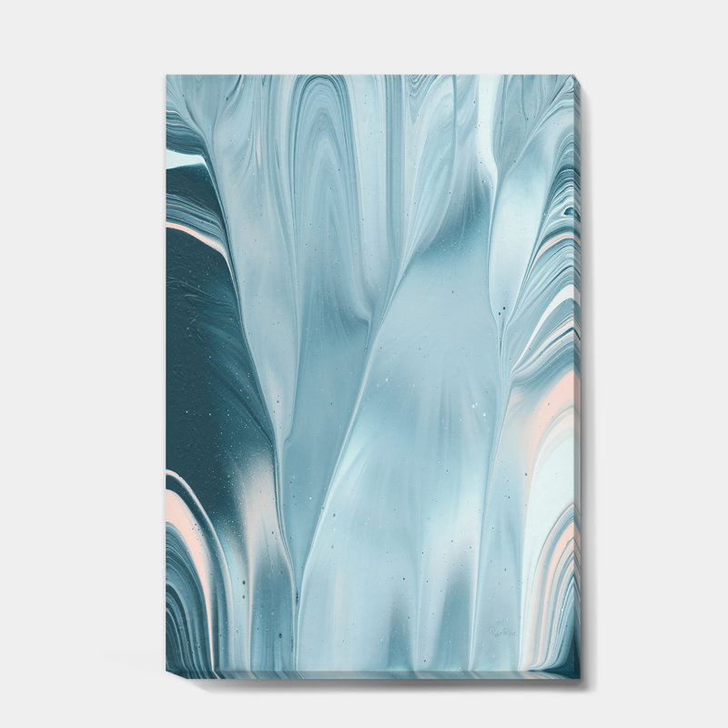 «Blue Modern Water I», reproduction d'art sur toile tendue, H 32 po x l 16 po x P 1 po
