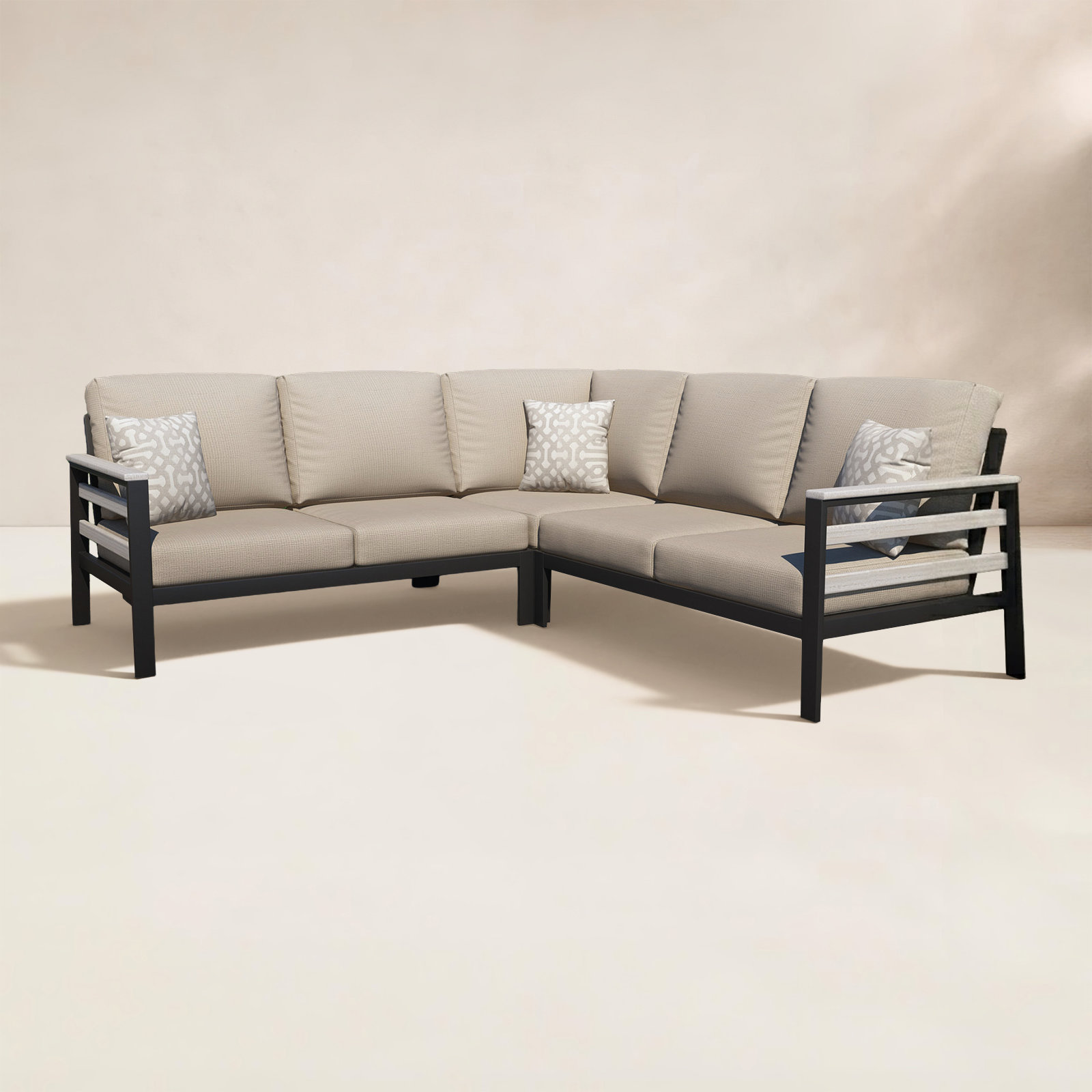 Townsend 87" Sunbrella® Patio Sofa, Geometric, Cast Silver Sunbrella®
