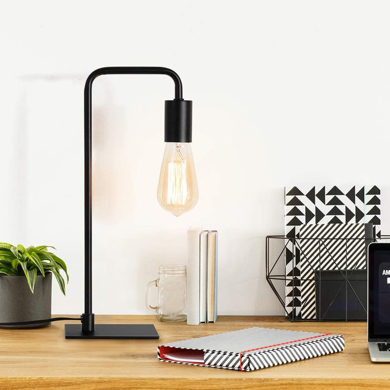 Lampe de table standard avec USB, Noir