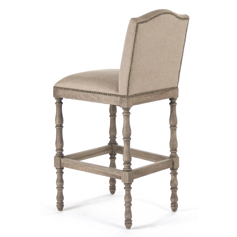 Aria 26" Bar Stool, Bar Stool (30.75" Seat Height), Limed Gray