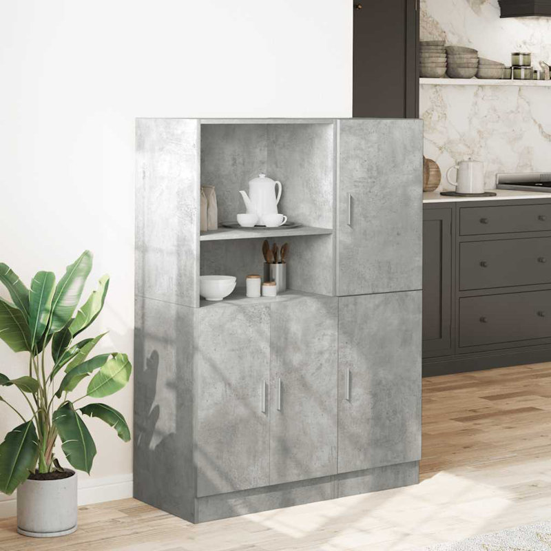 1 131.5cm Kitchen Pantry, Concrete grey