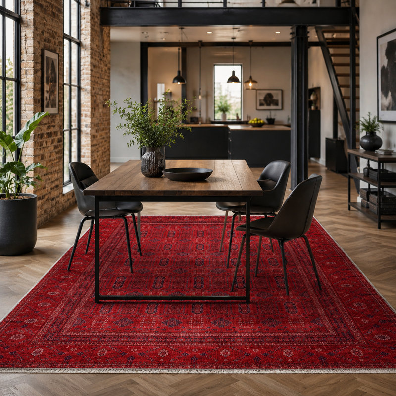 Vintage Look Flatweave Area Rug, 160 cm round