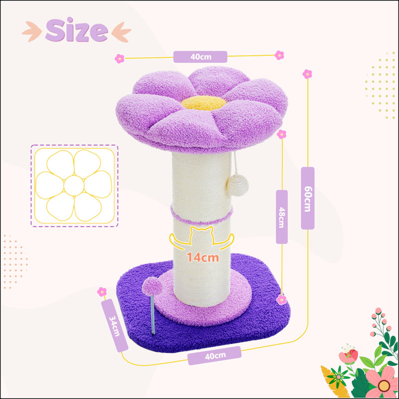 Freiwald 23.6'' H Cat Tree, Purple