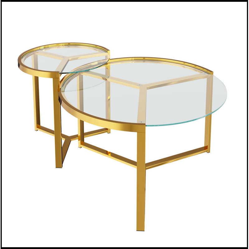 Ensemble de gigogne en verre avec pieds robustes, Clair