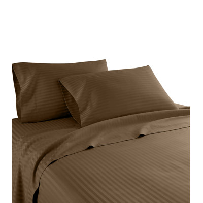 Egyptian Cotton Machine Woven Striped Sheet Set