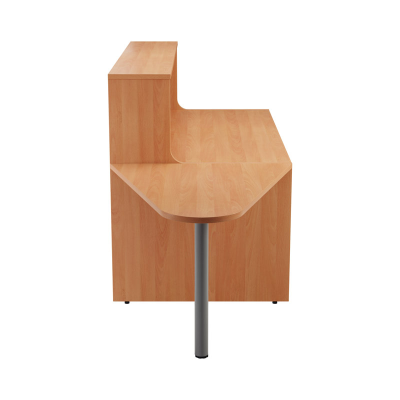 Buariki Rectangle Synthetic Laminate Reception Desk, Beech