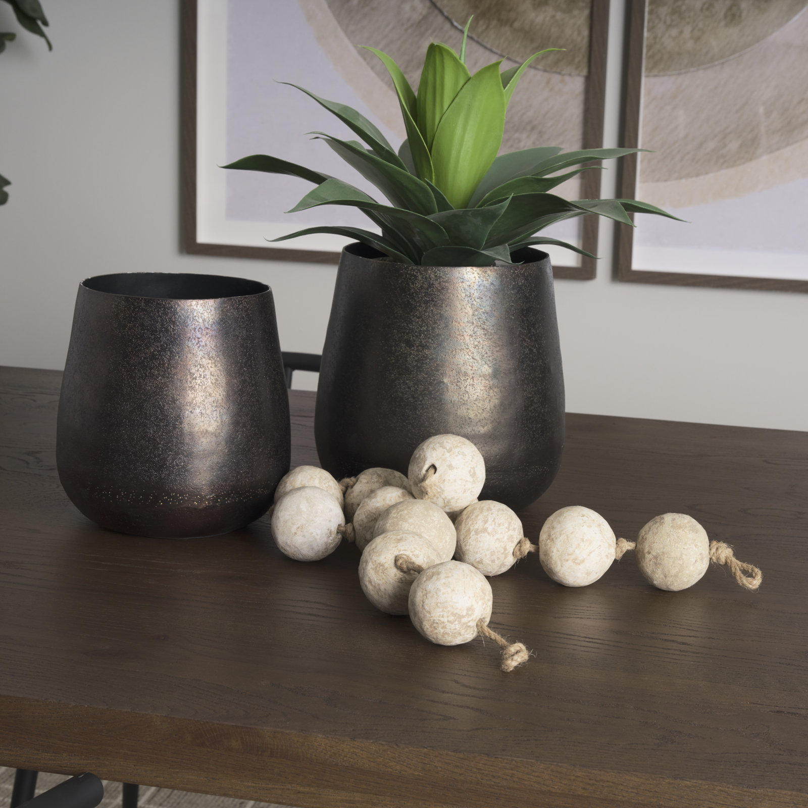 Joeisha Metal Table Vase, 8.5" H x 8.5" W x 8.5" D