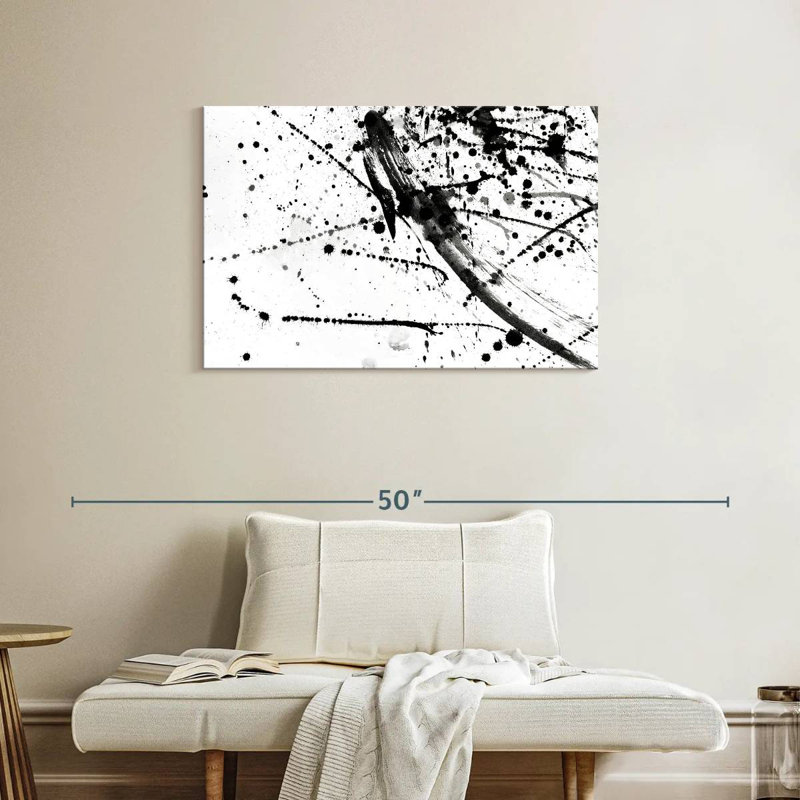 Avery Abstract Black And White, 24" H x 36" W