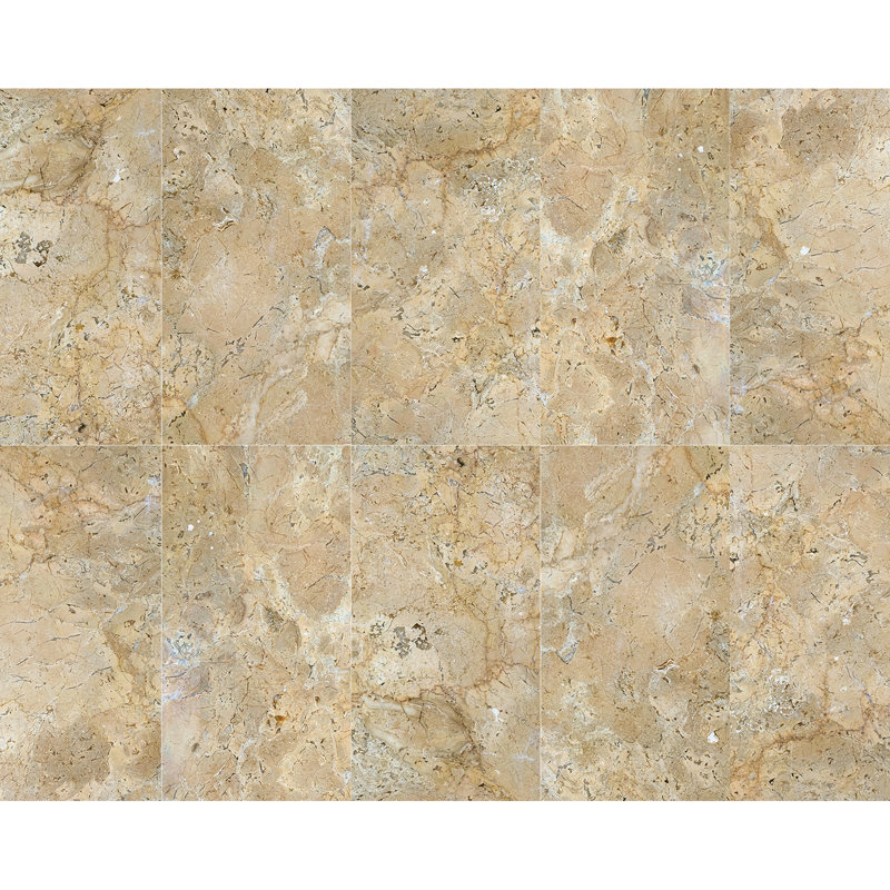 Carreau de marbre beige + doré, 12 * 24, poli, créant une élégante maison jaune poli de 12 * 24 pouces pour une apparence magnifique